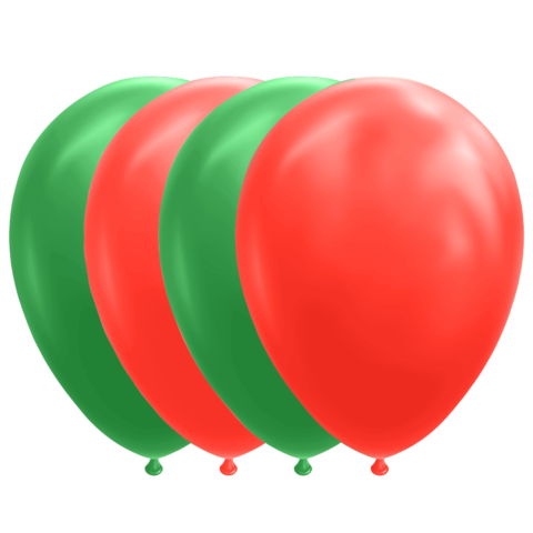 Spaans Rondsel intellectueel Groen en rood ballonnen, 10 stuks, voor lucht en helium