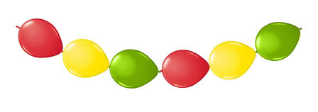 Modderig landelijk Glad Knoopballonnen slinger Carnaval met rood, geel en groen, 3 meter