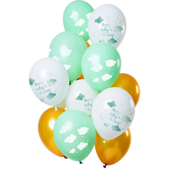 babyshower ballonnen set Baby on the Way, 12 stuks