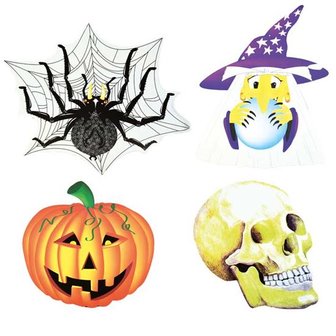 catalogus verlies zelf Grote, papieren Halloween decoraties, 4 stuks