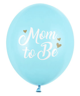 repertoire statistieken consumptie Ballonnen Mom to Be, pastel lichtblauw, 30 cm, per stuk te koop