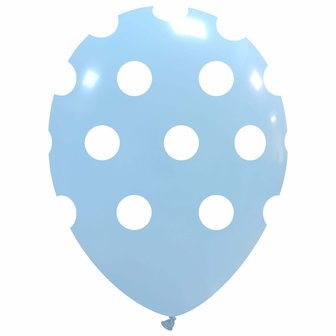 Polka dots ballonnen lichtblauw stippen polka dots