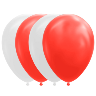 vijandigheid Brein Souvenir Rood en wit ballonnen, 10 stuks, voor lucht en helium