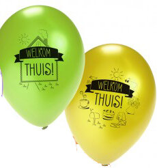 Productiecentrum Huh Beeldhouwwerk Welkom thuis ballonnen, 8 stuks, 30 cm, geschikt voor helium