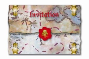 Uitnodigingen Red Pirate, 8 stuks