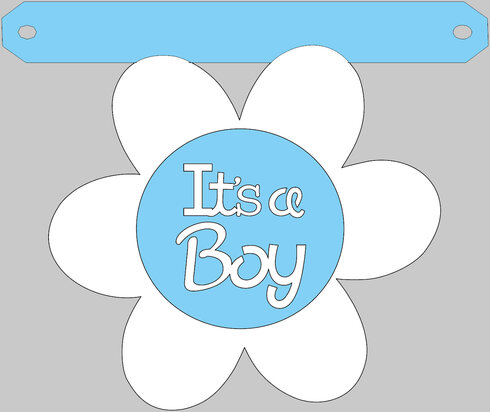 Bloem It's a boy tussenstukje