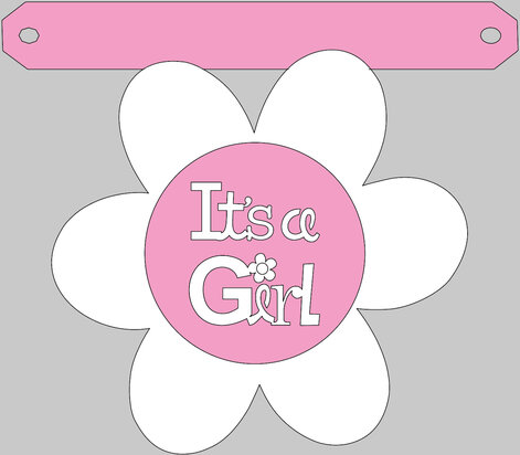 Bloem It's a girl tussenstukje