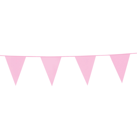 vlaggenlijn licht baby roze 10 meter