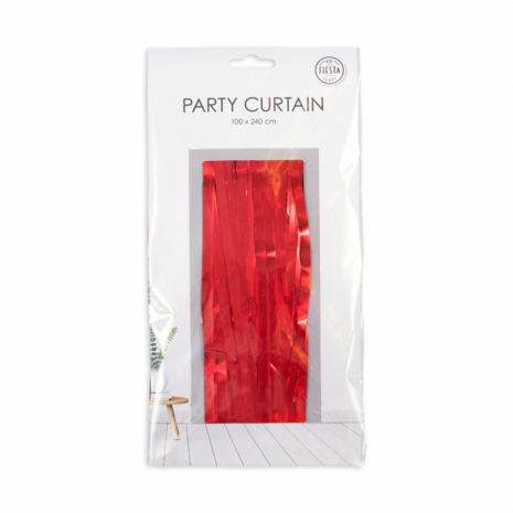 Party deurgordijn rood, 240x100 cm