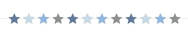 Stars slinger, papier, 2 m, blauw