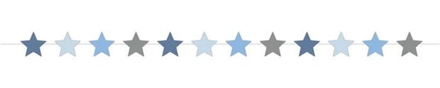 Stars slinger, papier, 2 m, blauw