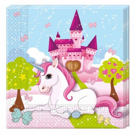 Unicorn servetten, 20 st, 33cm