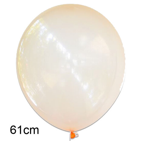 crystal clear ballon oranje, 61cm
