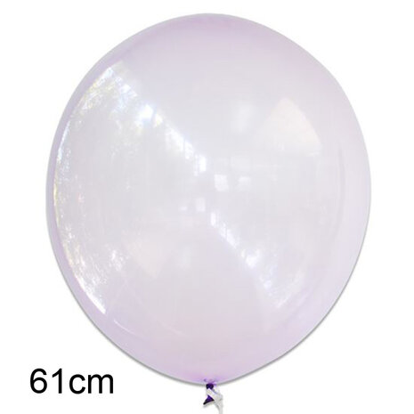 crystal clear ballon paars, 61cm