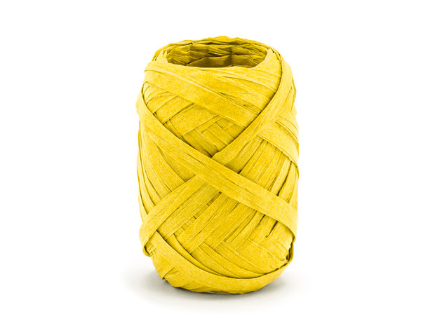 Raffia lint geel, 10 m