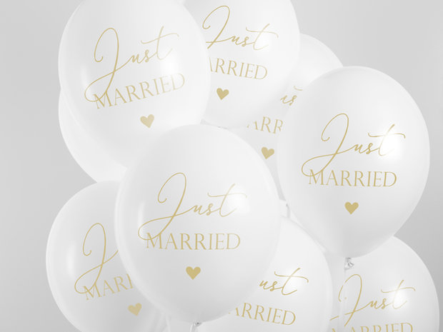 Just married ballonnen, 30cm