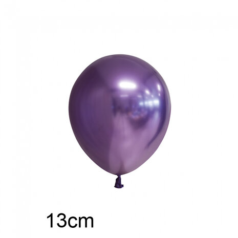 kleine chrome ballonnen Paars, 5 inch