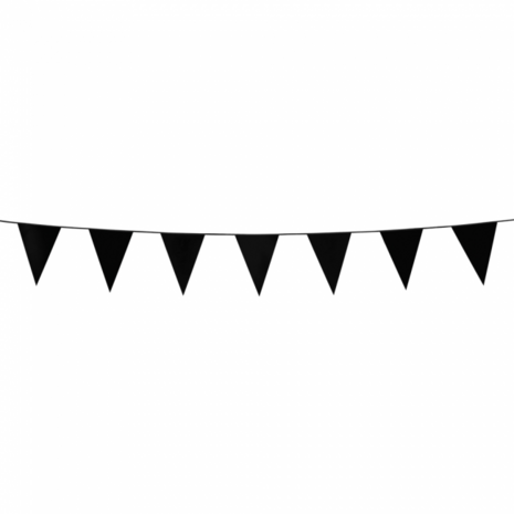 Mini vlaggenlijn Zwart, 3 meter