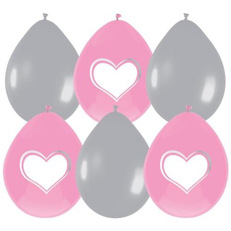 ballonnen meisje hartje beschrijfbaar, 6 st