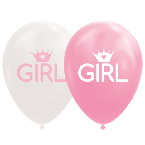 helium ballonnen Girl geboorte meisje, 8 st