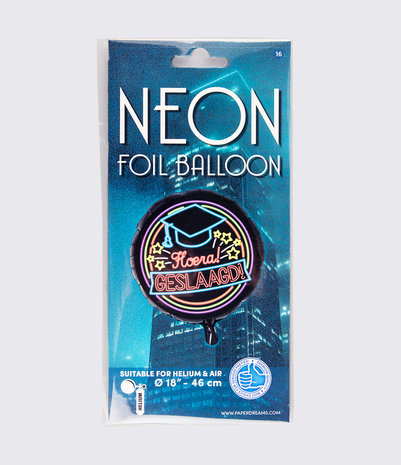 geslaagd neon folieballon