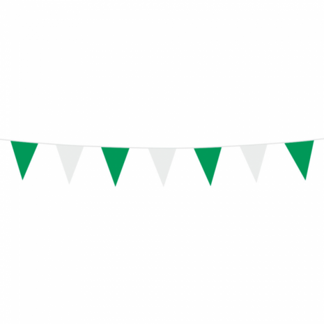 Mini vlaggenlijn Groen Wit, 3 meter