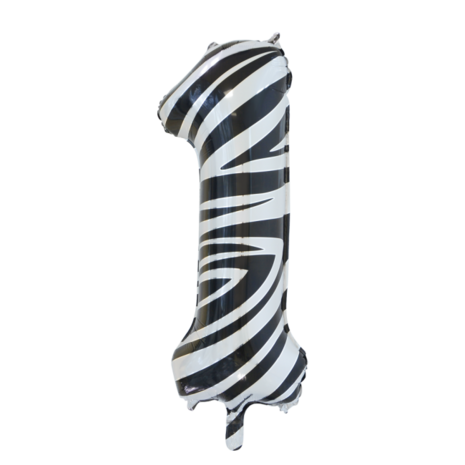 folie cijfer 1 zebra 86 cm