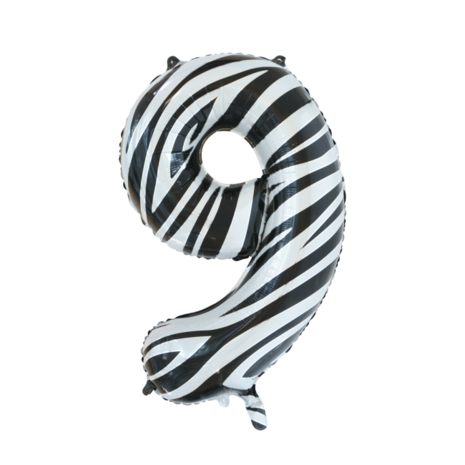 folie cijfer 9 zebra 86cm