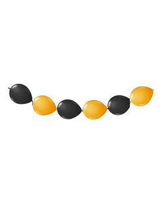 Ballonnenslinger zwart oranje, halloween, 3 meter