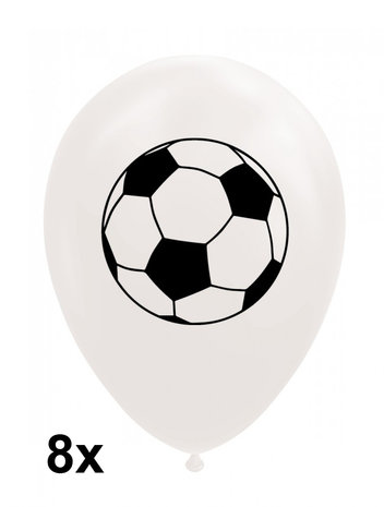 Ballonnen voetbal, 8 stuks, 30 cm