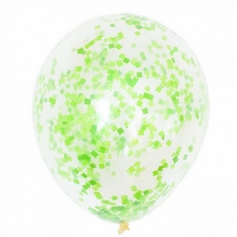 confetti ballonnen lime groen, 30cm