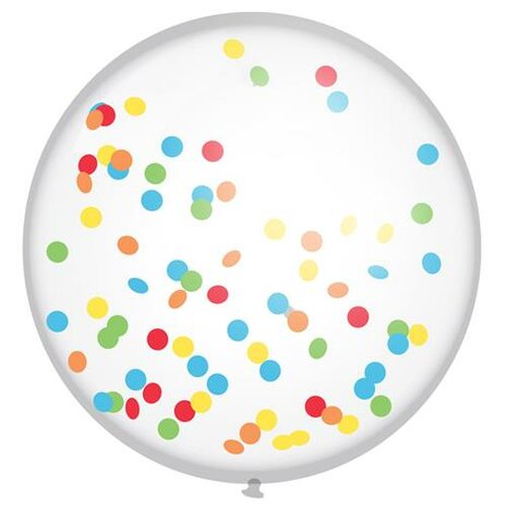 Multicolor / bonte XL confetti ballon Over the rainbow, 60 cm