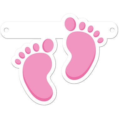 Babyvoetjes roze voor banner/naamslinger