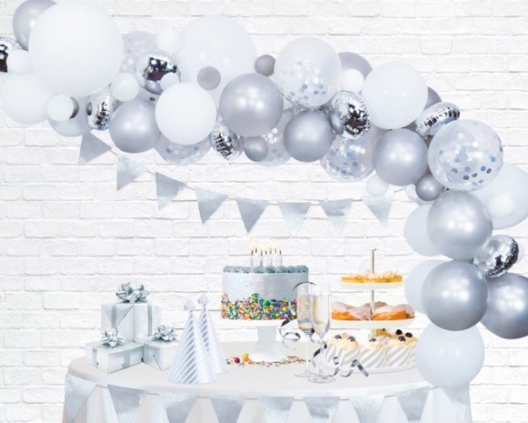 DIY ballon deco kit zilver