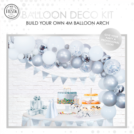 DIY ballon deco kit zilver