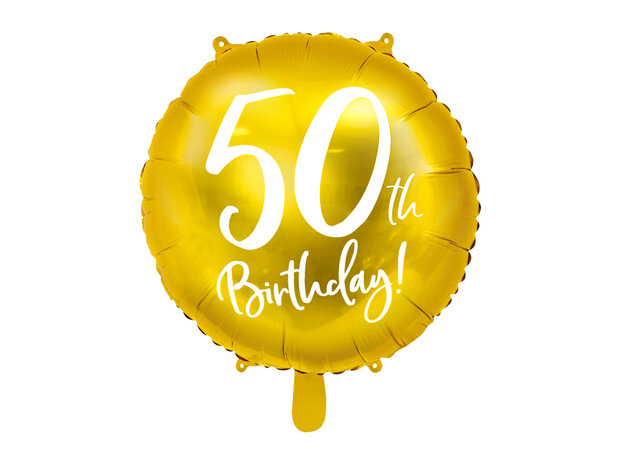 50 jaar folieballon Goud, 45cm