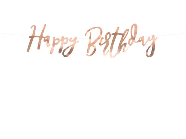 Banner Happy Birthday rose gold