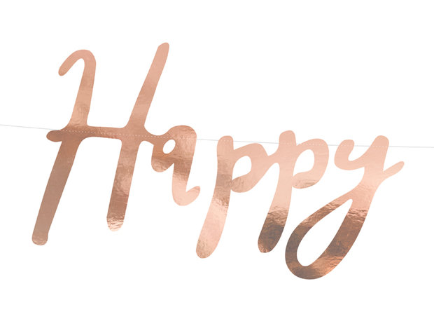 Banner Happy Birthday rose gold