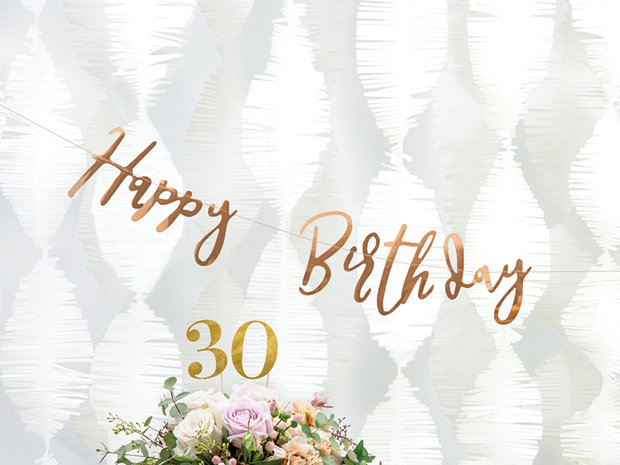 Banner Happy Birthday rose gold