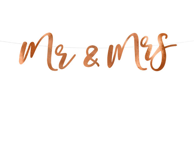 Banner Mr  &amp; Mrs, rose gold