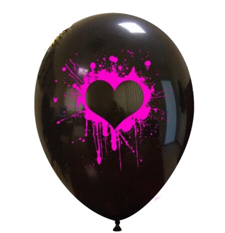 ballon zwart neon hart