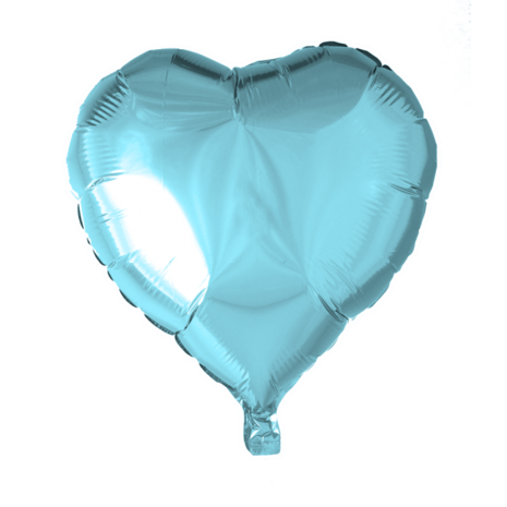 Lichtblauw Hart Folieballon, 46cm