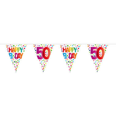 50 jaar Vlaggenlijn stippen Happy bday