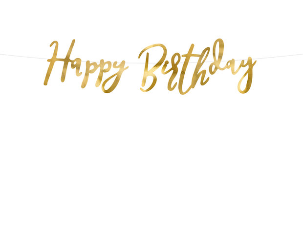 Banner Happy Birthday goud