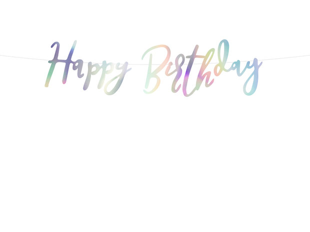 Banner Happy Birthday iridescent