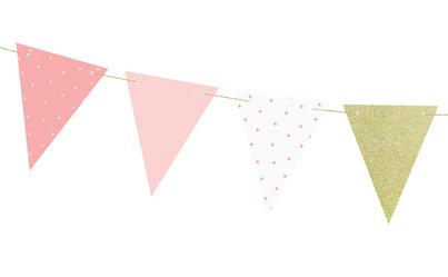 1st birthday roze diy vlaggenlijn