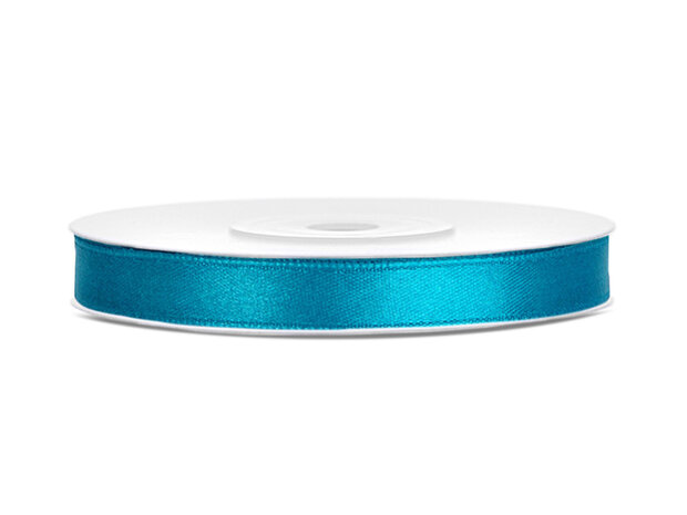 satijn lint turquoise aqua6 mm