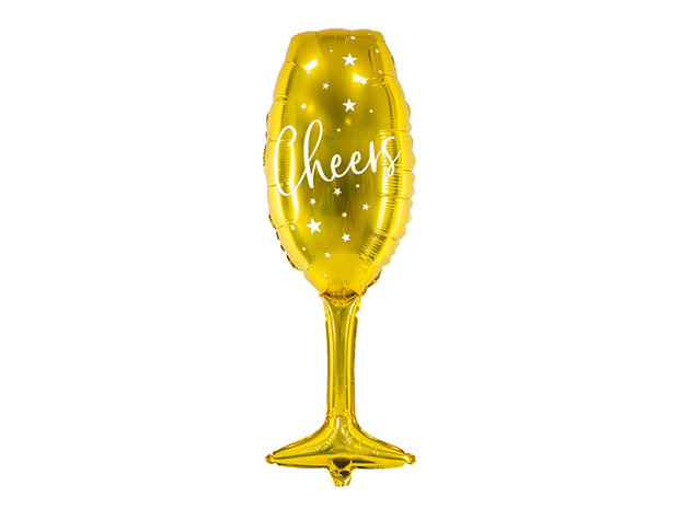 Cheers folieballon champagne glas