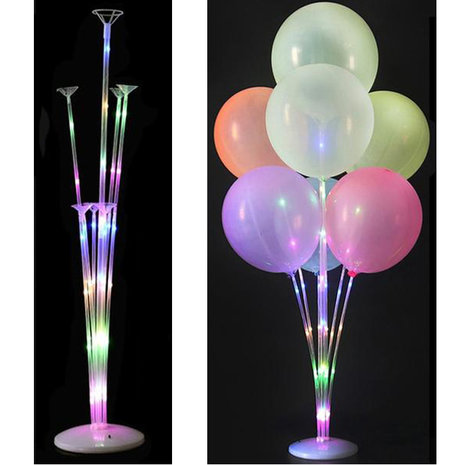 Gastheer van jas Ziekte Ballonnen standaard voor 7 ballonnen, met led verlichting, 70cm