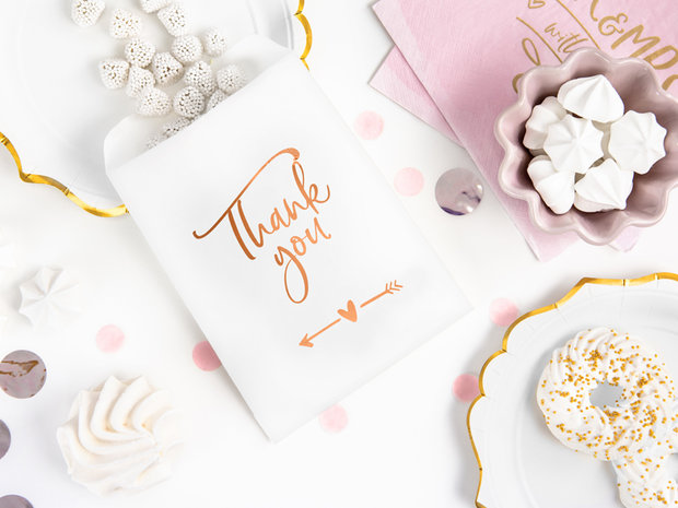 Uitdeelzakjes / giftbags Thank you rose gold